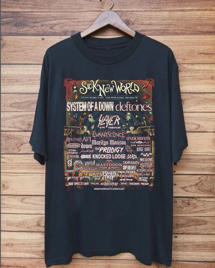 Sick New World Las Vegas & Fort Worth Lines Up T Shirt Size S-5XL S