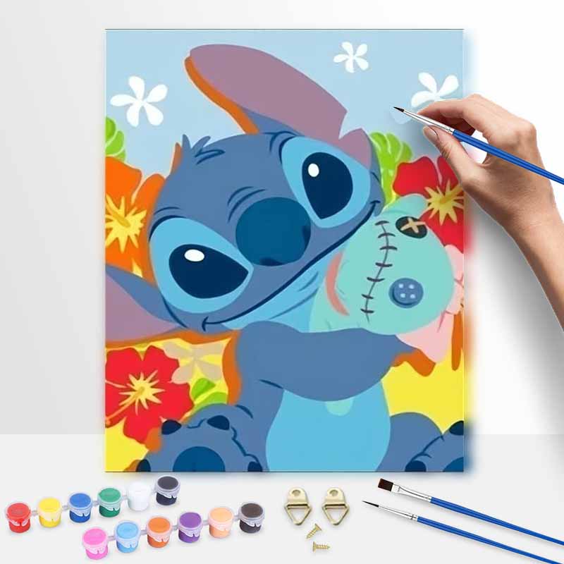 Disney Stitch Floral Painting Oil Painting Digital Painting Art Kit Handmade Diy Painting Home Decoration Gift