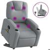 VidaXL Reclining Massage Armchair Light Grey Fabric 3204380