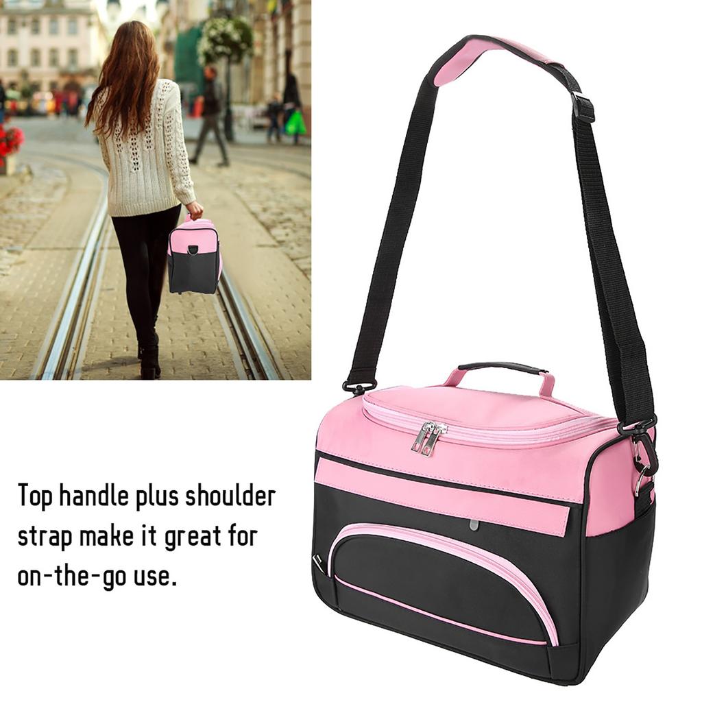 Large Capacity Pro Hairdressing Hair Equipment Salon Tool Carrying Bag Travel Storage Rose Pink