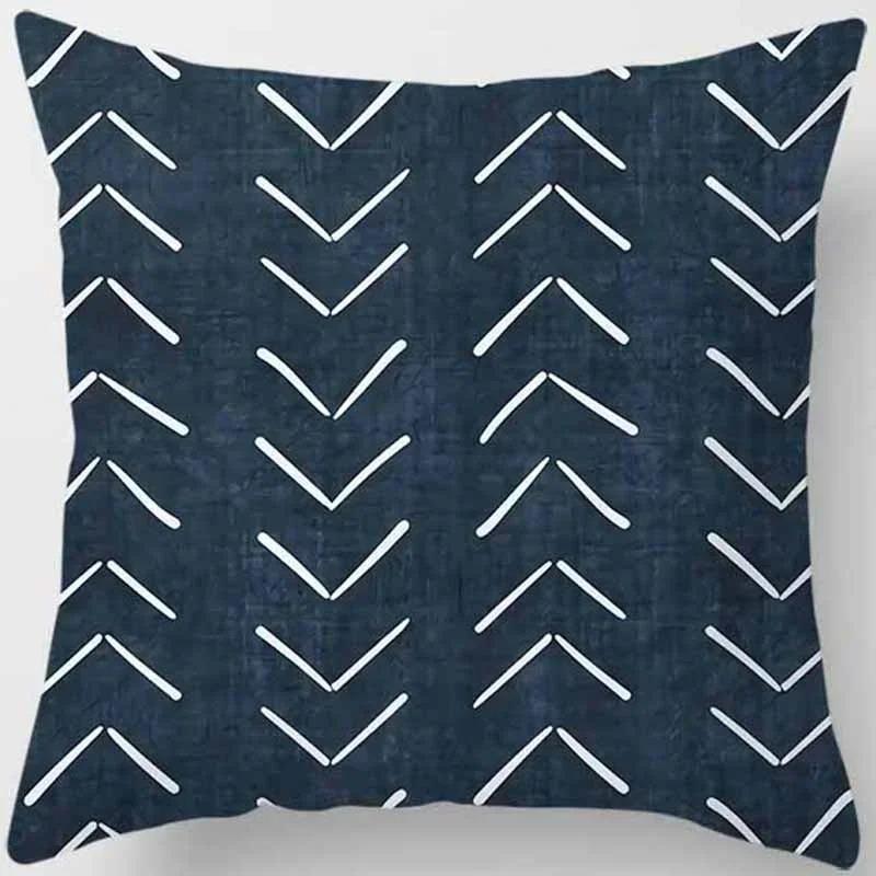 Home Decor Blue Tone Printed Square Pillowcase Car Sofa Cushion Cover