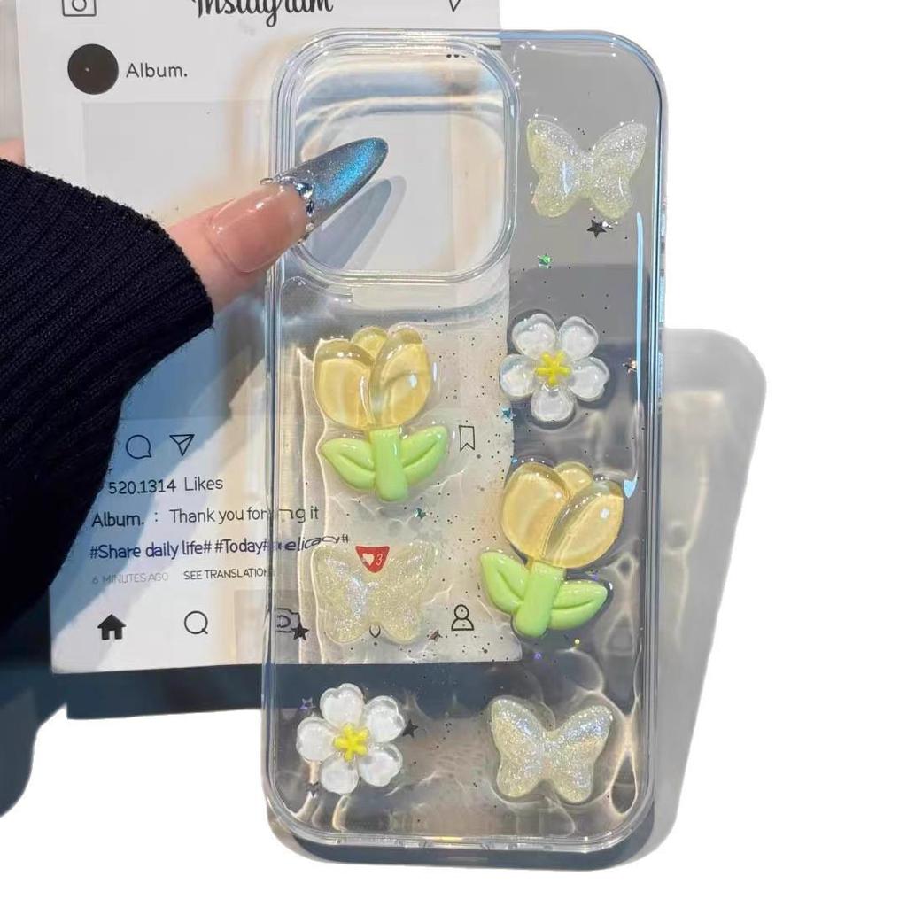 Summer Tulip Floral Bracelet Phone Case for iPhone 17 Pro Max/16/15/14