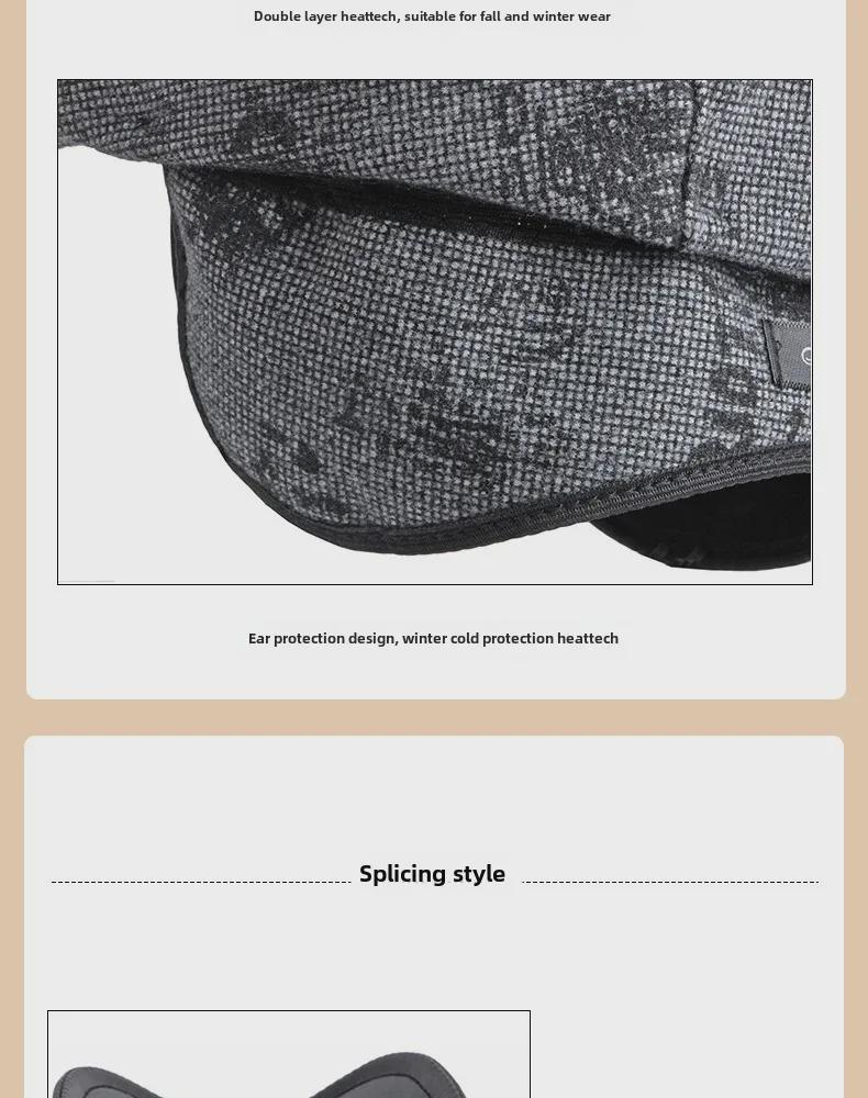 Men's Autumn & Winter Ear Protection Duckbill Cap - Retro British Beret for Middle-Aged & Elderly