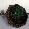 Green Serpent Circular Rug: Unique Home Decor with Intricate Design Umbrella, Portable 3-Fold Compact Umbrella for Men & Women R130