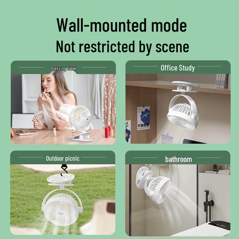 AUCMA Portable USB Desk Fan CN Plug (adapter Included)