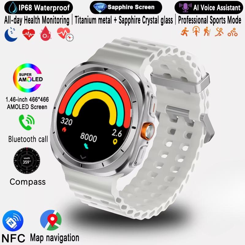 2025 Ny Klokke 7 Ultra GPS-sporing Smartklokke Menn Amoled-skjerm Hjertefrekvens Bluetooth-samtale NFC Sport Smartklokke