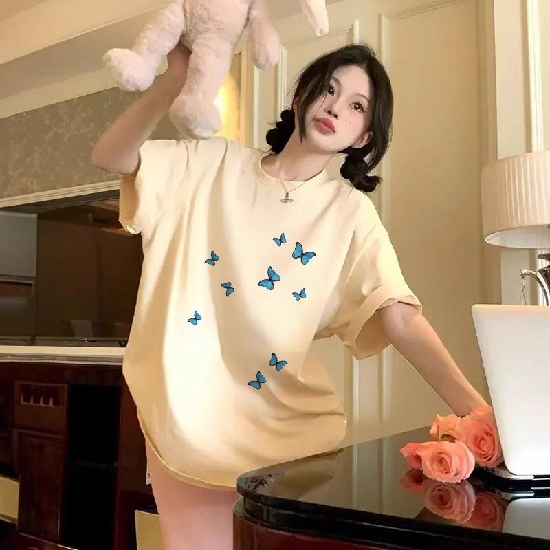 Black Short-sleeved T-shirt for Women New Summer Half-sleeved Versatile Loose Slimming Korean Top