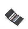 Men's Minimalist Crossgrain Cowhide Leather Card Holder with Logo and Anti-magnetic Feature.