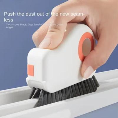 1 adet 2'si 1 arada Pencere Rayı Temizleme Fırçası - Sökülebilir Kapı ve Pencere Eşiği Ovucu, Plastik Şarjsız Çıkıntı Aralık Temizleyici, Pencere Temizleme Fırçası