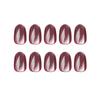 Removable Wearable Purple Cat Eye Short Gem False Nails