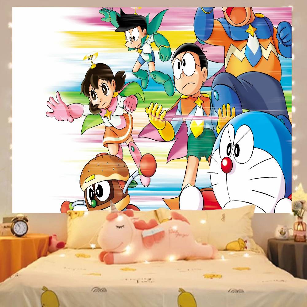 Doraemon Party Blue Cat Children Photography Backdrop Background for Baby Children Photocall Photo Studio