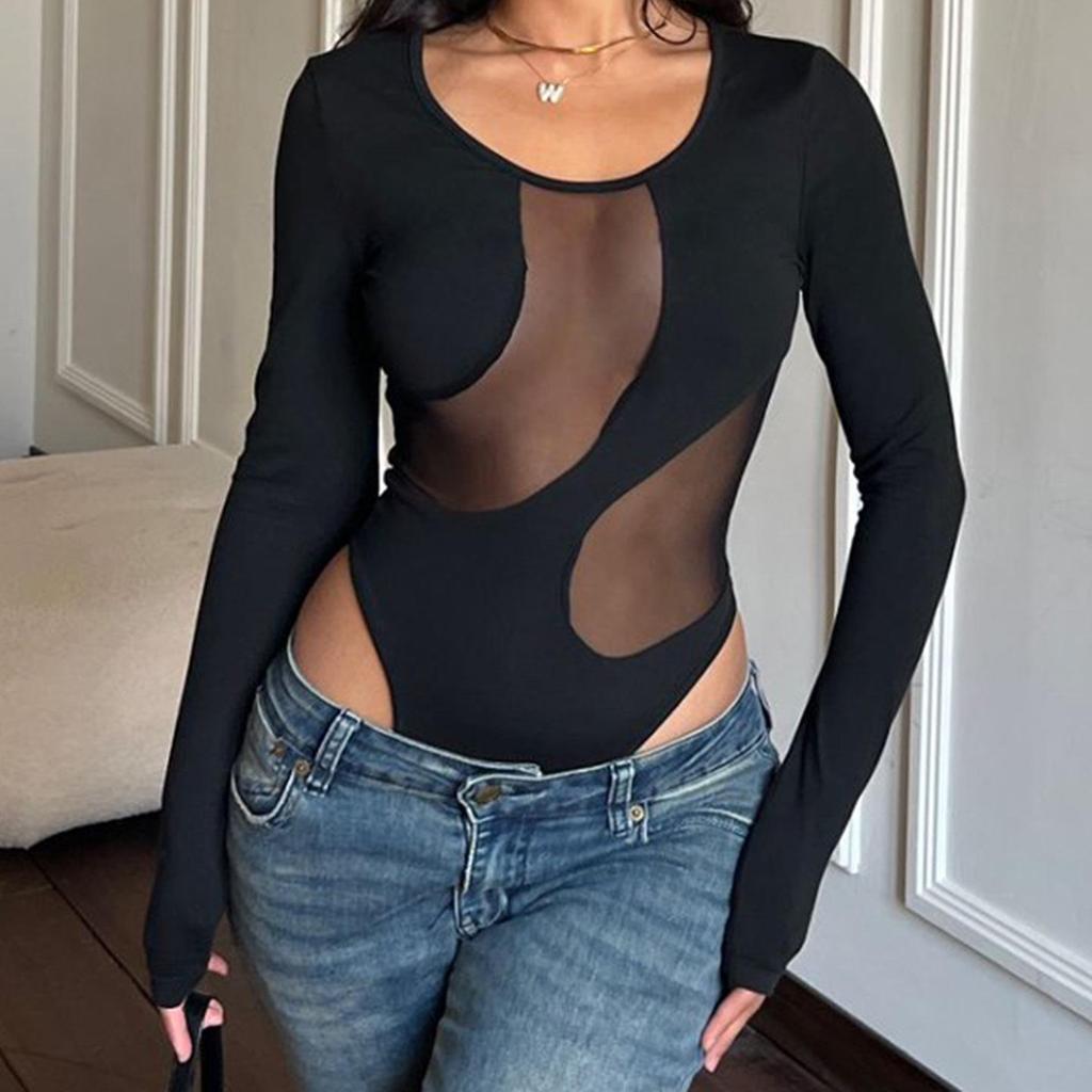 European & American Women's Spring/Summer Slim-Fit Solid Color Jumpsuit Base Layer Top