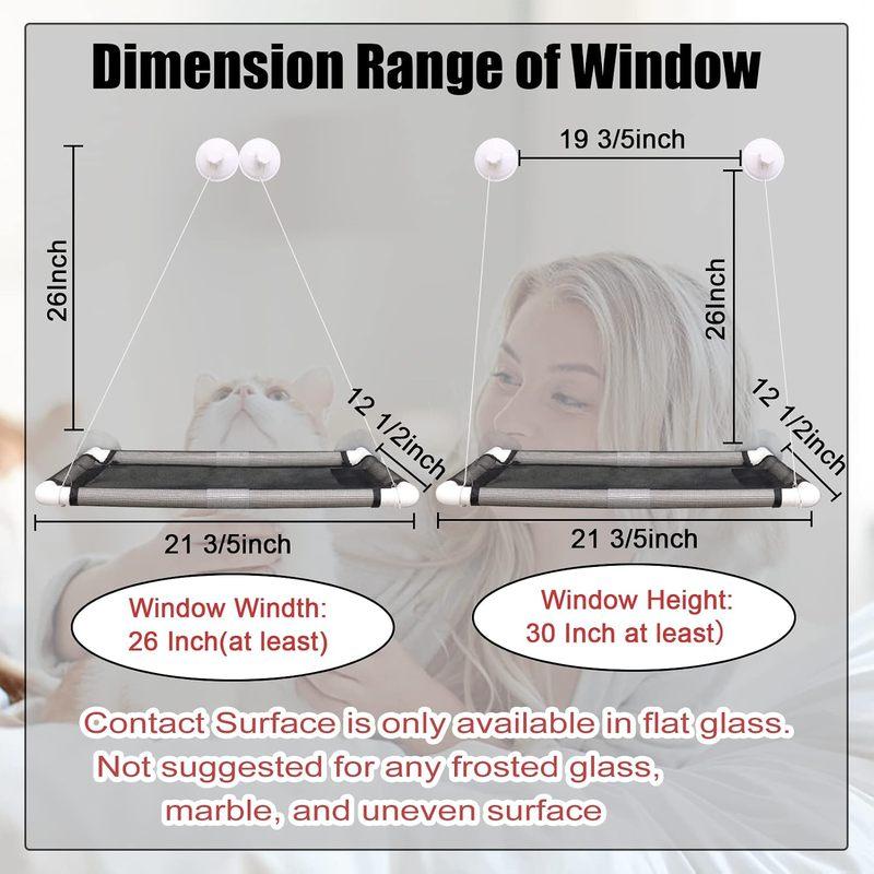 Cat Window Perch, Cat Hammock w/Fleece Blanket Upgraded Screw Suction Cups