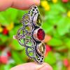 Natural Peridot, Garnet Gemstone 925 Sterling Silver Gift Ring Size 11 ET-59a