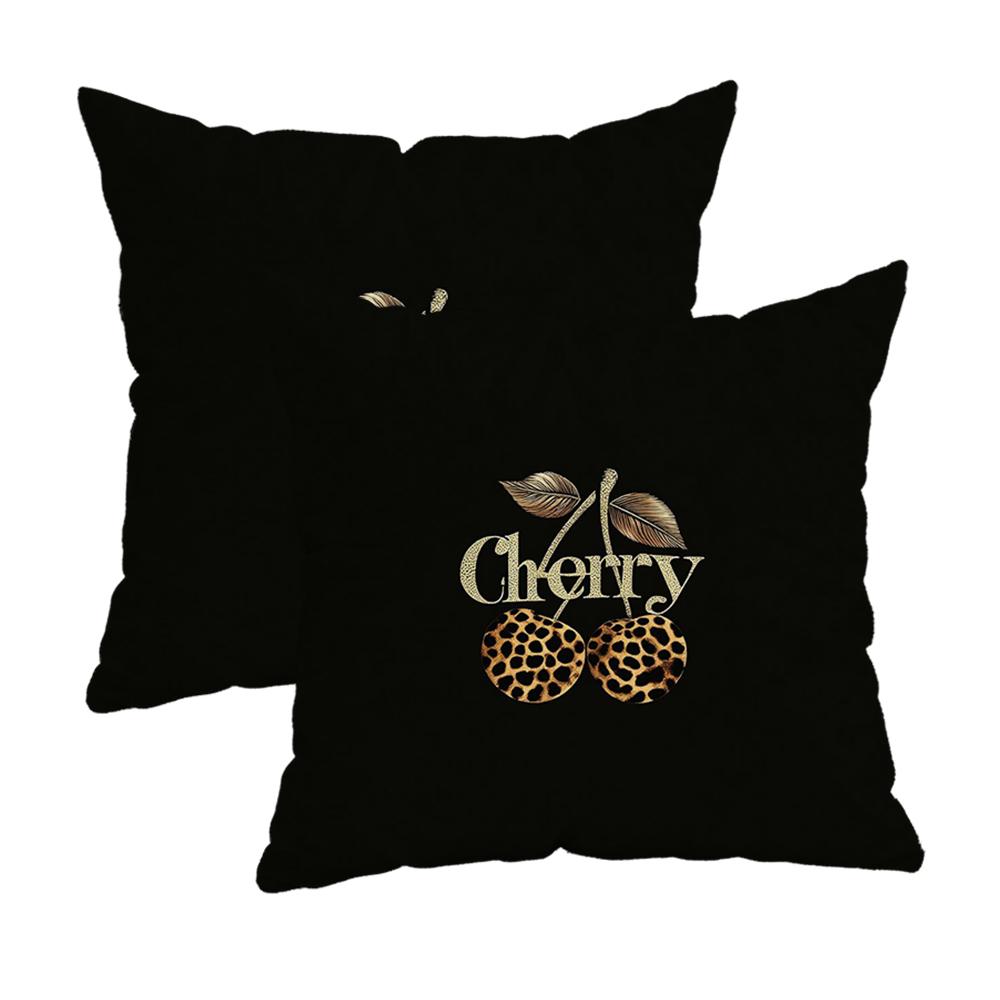 Cherry Leopard-Printed Pillowcasezipper Design, Decorative Pillowcase, 45X45 Cm Pillowcase