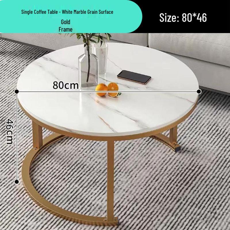 Round Light Luxury Coffee Table for Small Living Spaces