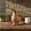 Handcrafted Copper Jug with Brass Handle  Floral Engraved Pitcher