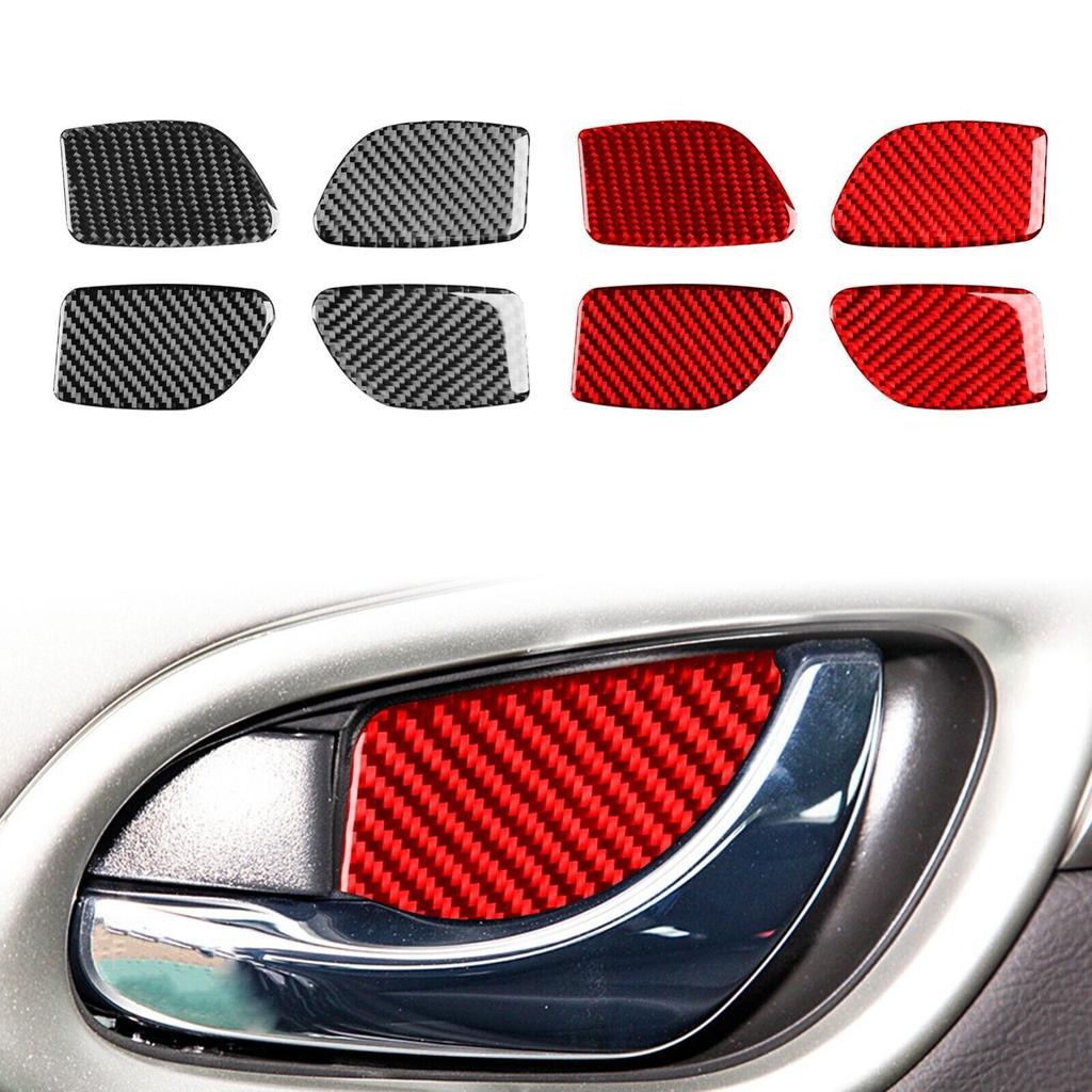4Pcs Red Carbon Fiber Interior Door Handle Bowl Cover For Nissan Sentra 2016-21