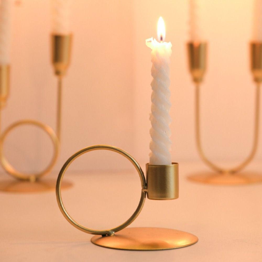U-shaped Tabletop Candle Holders Metal Double Headed Candlestick Holder Ornament Home and Hotel Decoration Candle Stand Bedroom