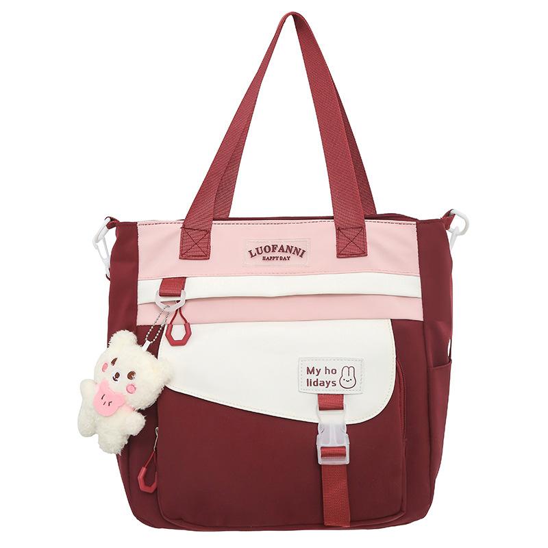 Canvas Bags for Girls’ Tutorial Bags for Tutorial Bags for Primary School Students’ Children’s Book Bags for Burgundy One Shoulder Crossbody Bags