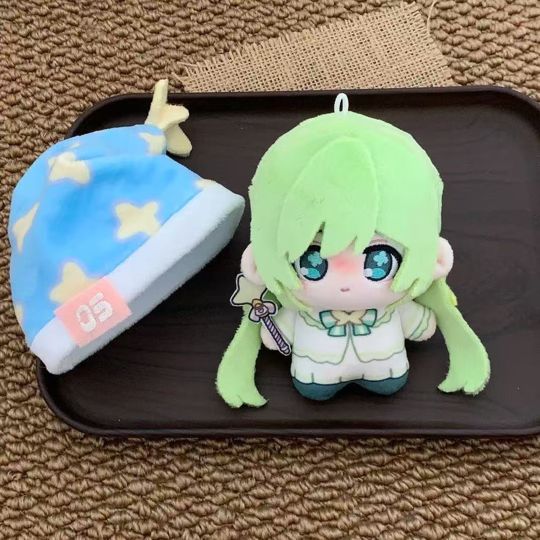 10cm Eggy Serie Plüschpuppe Egg Party Grüne Haare Baumwollpuppe Anhänger Mit Zubehör Niedliches Spielzeug zum Kuscheln Spielzeugsammlung Weihnachtsgeschenk 10cm