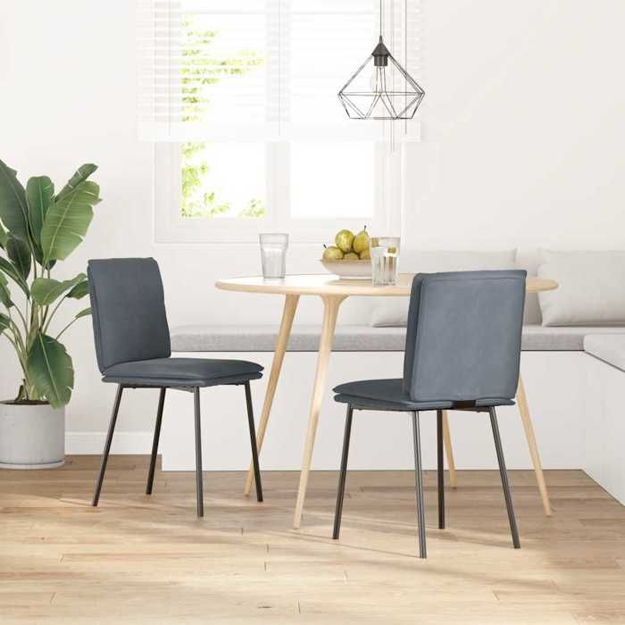 VidaXL Dining Chairs Set of 2 Dark Grey Velvet, Chair, Living Room Chair, Accent Chair, Kitchen Chair, Seat of 4101245