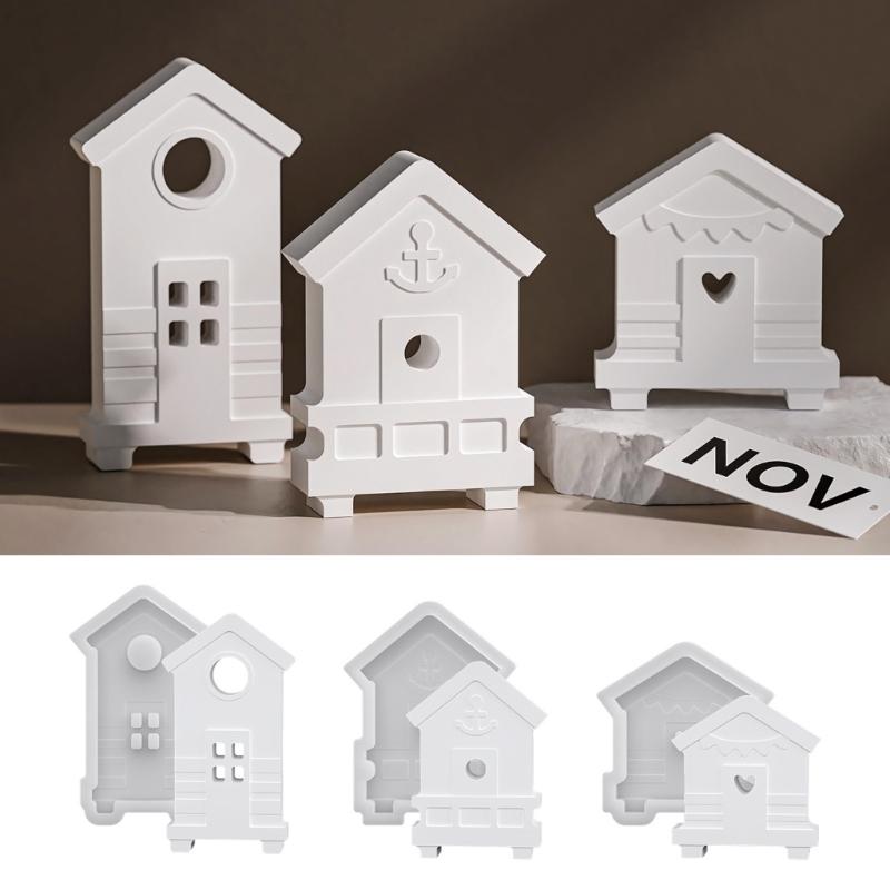 Food Grade Silicones Mold DIY Coastal House Shape Ornament Home Decors Crafting Mould With Intricate Detail