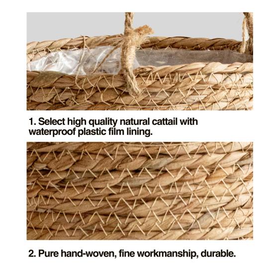 Flower Basket Strong Load-bearing Handmade Woven Indoor Outdoor Hanging Planter Flower Pot Holder Home Decor