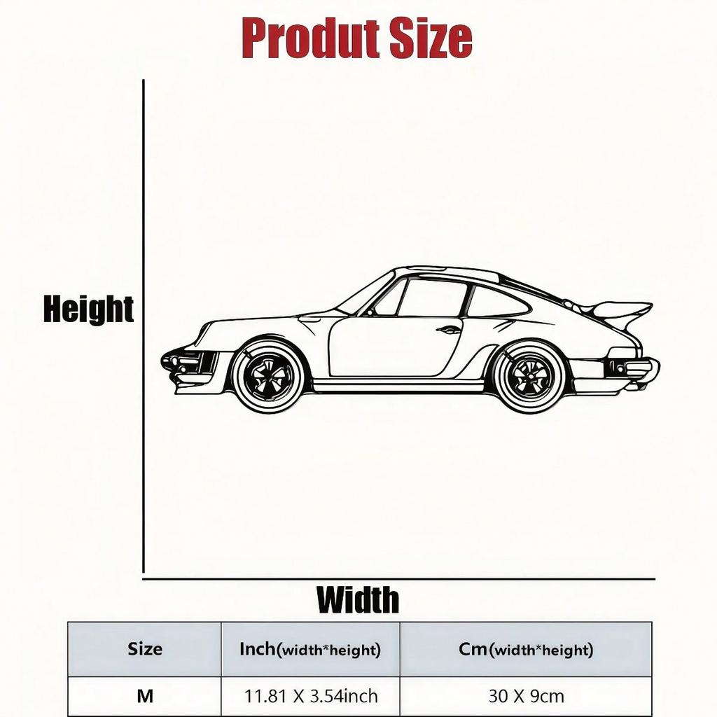 Iron Wall Art Sculpture Large Sports Car Metal Decor Gift for Home Office