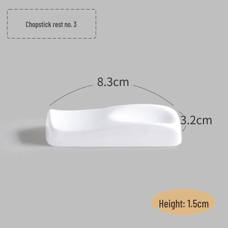 White Ceramic Chopstick & Spoon Rest