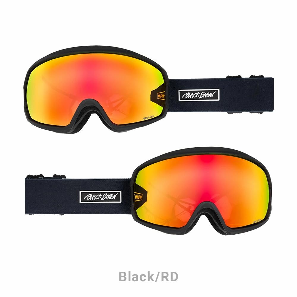 Taiki Sato Snowboard BLACKSNOW GG07 F [BLACK SNOW] Goggles, Unisex, (Black/RD)