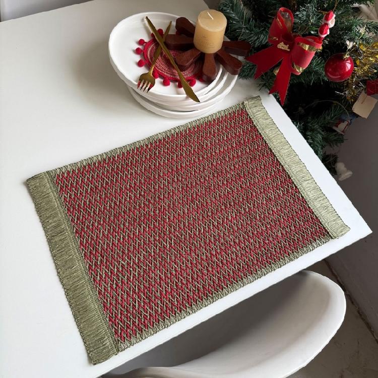 Decorative And Functional Paper Rope Woven Striped Coaster With Heat Insulation For Enhancing Dining Experiences