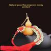 Natural Gourd Five Emperors Coin Pendant with Chinese Knot