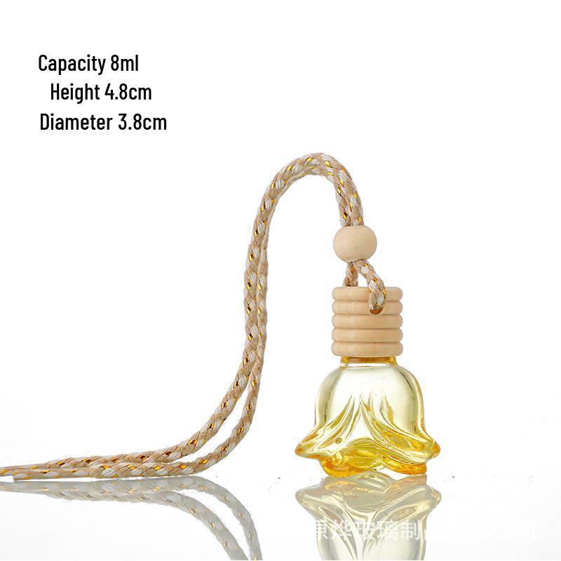 Glass Car Diffuser Bottle with Lanyard, 8ml/10ml, High-Value Aromatherapy Refillable Pendant with Lid.