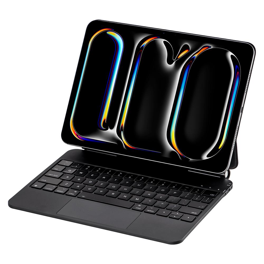 

X7 For iPad Pro 11 (2024) M4 Magnetic Suspension Bluetooth-compatible Keyboard Leather Case with Backlight White
