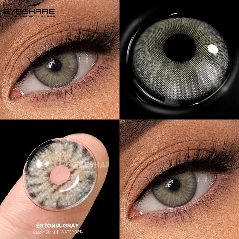 EYESHARE 1pair Blue Contact Lenses for Eyes Natural Colored Contact Blue Eyes Lenses Fashion Contacts Lenses Yearly Green Pupil