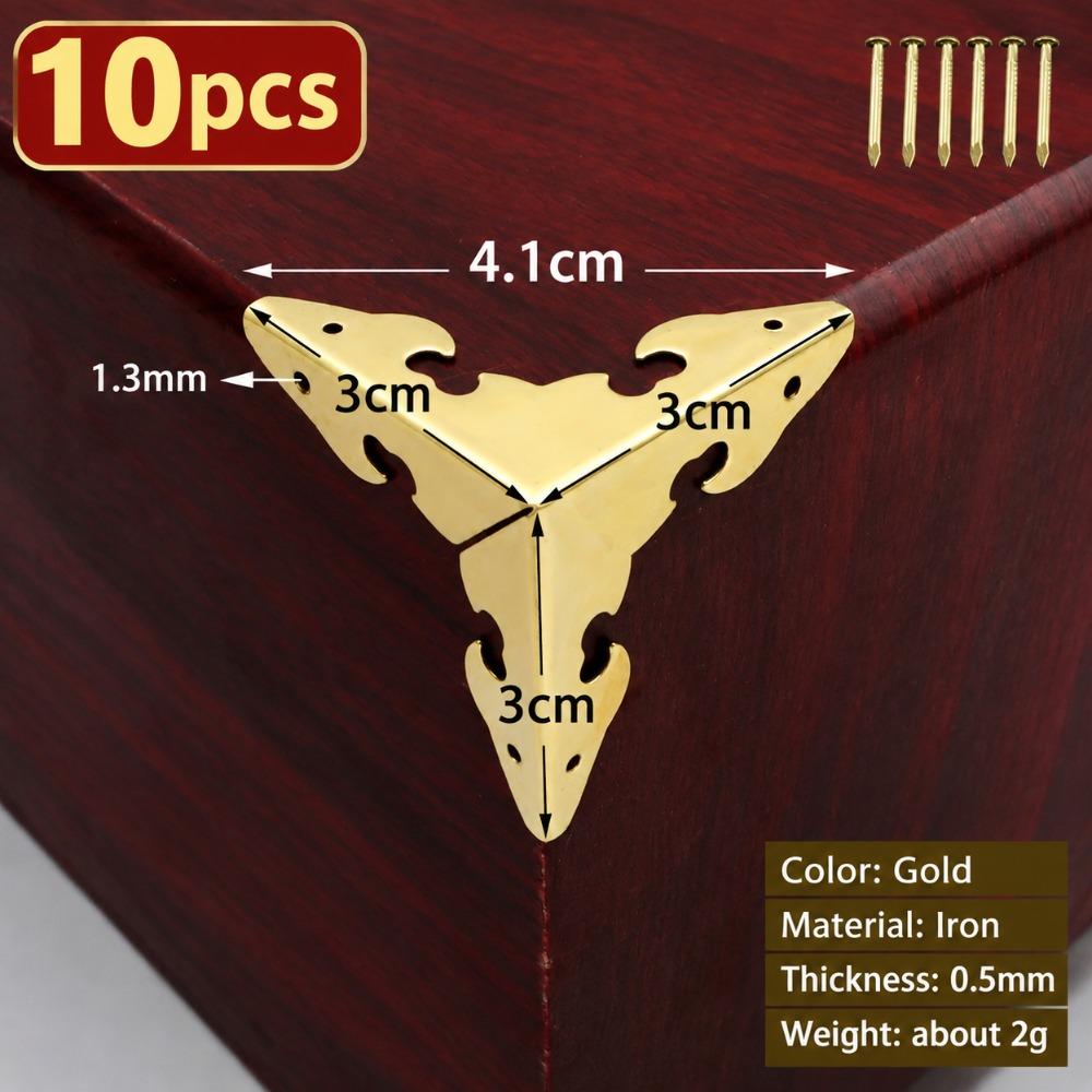 10pcs Rustproof Metal Edge Guard Covers Bronze Color Corner Guards Furniture Supplies