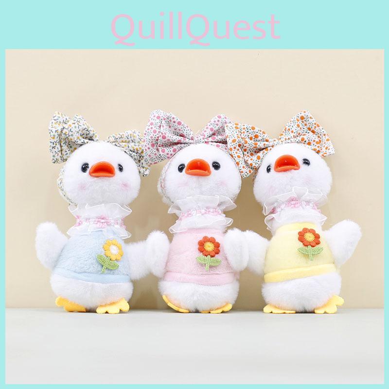 Duck Plush Toy Bow Decoration Doll Keychains Backpack Pendant Holiday Gifts