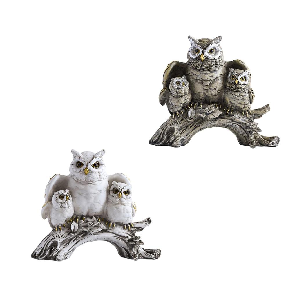 Owl Figurines Home Decor Creative Ornaments Modern Owl Sculpture Owl Statue for Office Bedroom Cabinet Desktop Furnishing