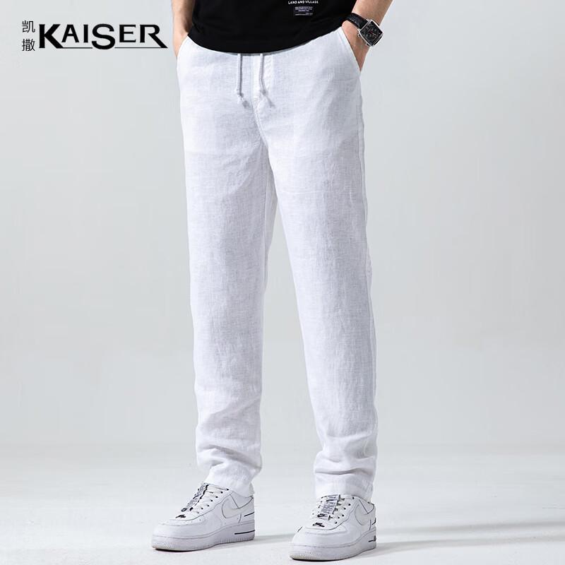 KAISER Men s Lightweight 100% Linen Casual Pants 2XL