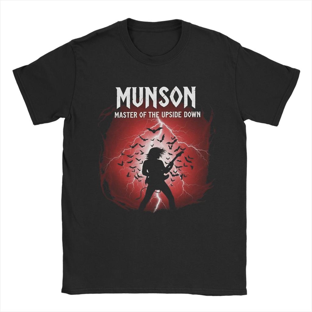 Men T-Shirt Eddie Munson Master of the Upside Down Guitar Horror TV Fashion Pure Cotton Tees Short Sleeve T Shirts O Neck Tops