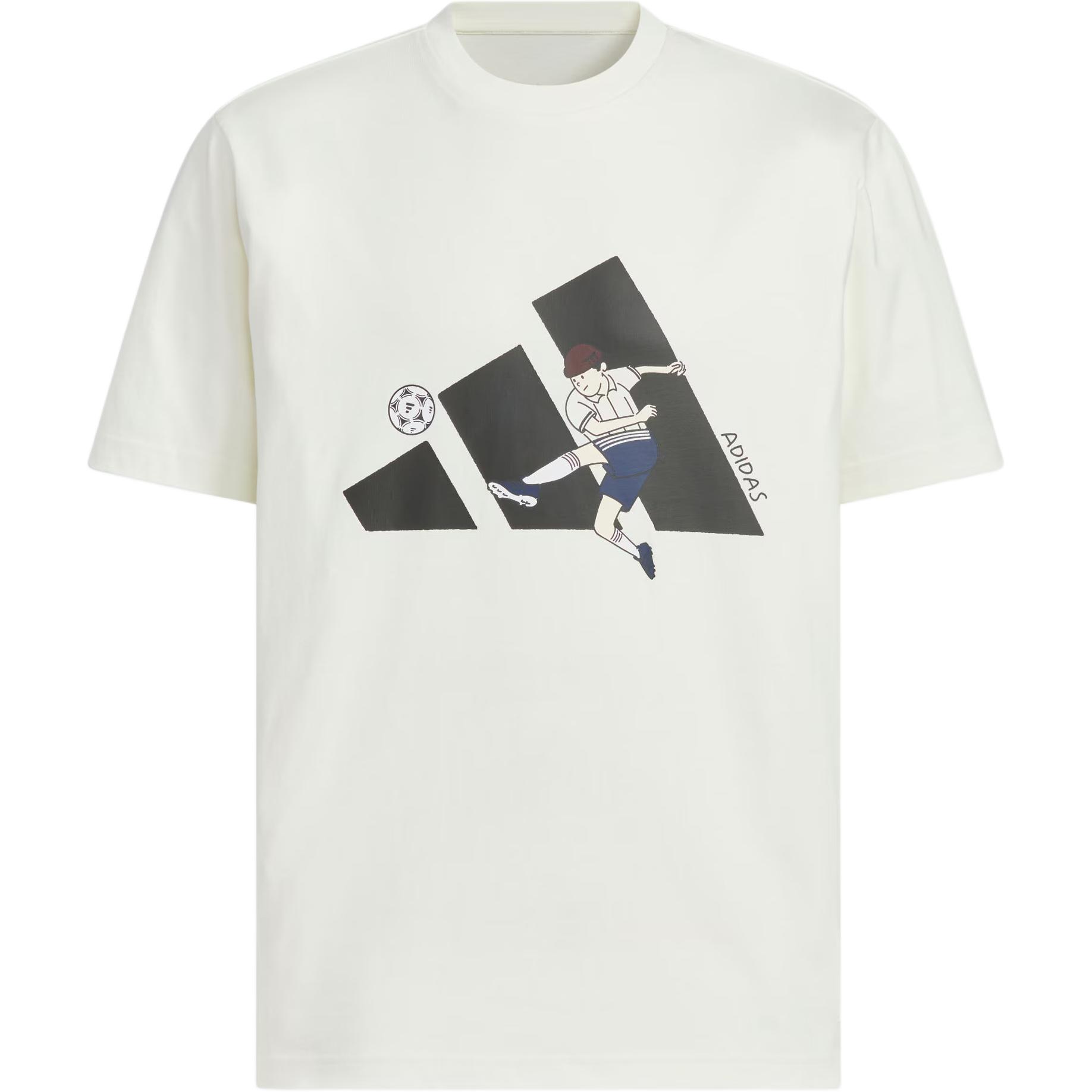 

Adidas Футболка с графическим принтом для футбола, спортивная, свободная, удобная, мягкая, повседневная, с коротким рукавом, мужская, KC2866 L