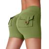 Women's Quick-Dry Peach Butt Yoga Shorts with Cargo Pockets