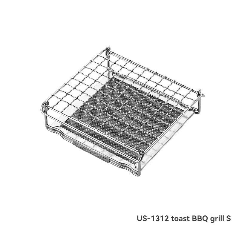 CAMPINGMOON US-1312 304 Stainless Steel Foldable Toast Grill Net Uniform Baking Barbecue Net For Card Type Gas Furnace