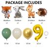 Hedgehog Deer Fox Rabbit Balloon Set Gold Number Balloon for Boy's Woodland Animal Happy Birthday Party Decorations Kids Gifts