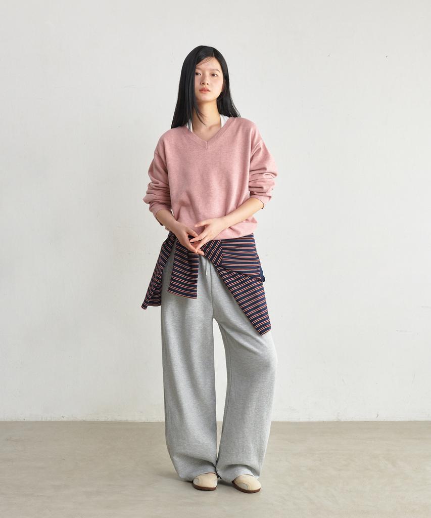 GLW [Unisex] Soft V-Neck Knit Pink