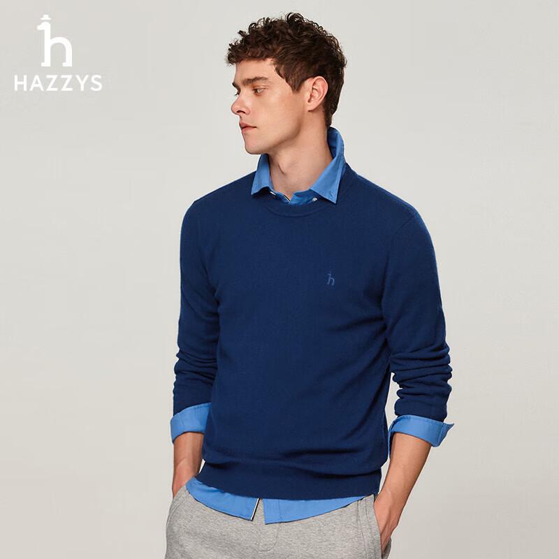 HAZZYS Men's Cashmere Blend Crewneck Sweater