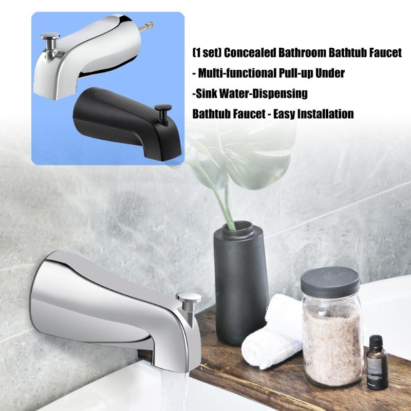 Bathtub Faucet Replacement with Diverter Pull Type Bathtub Faucet Zincs Alloy Bathroom Tub Spout Bathroom Accessories