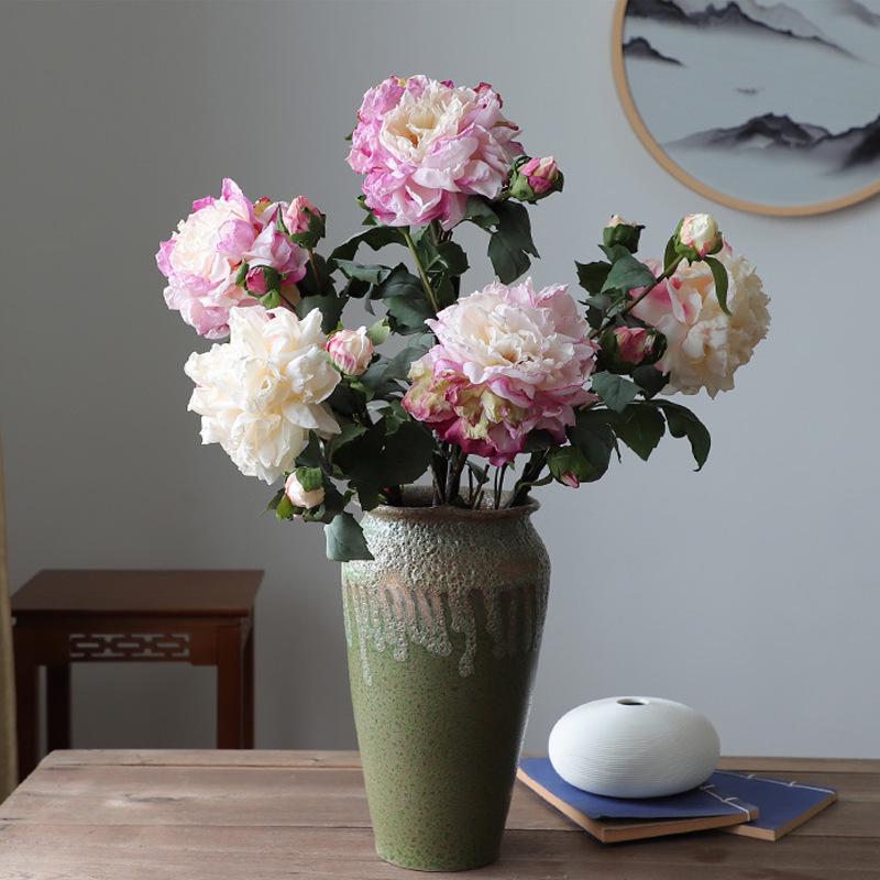 Luxury Silk Peony Flower Decor for Living Room Table