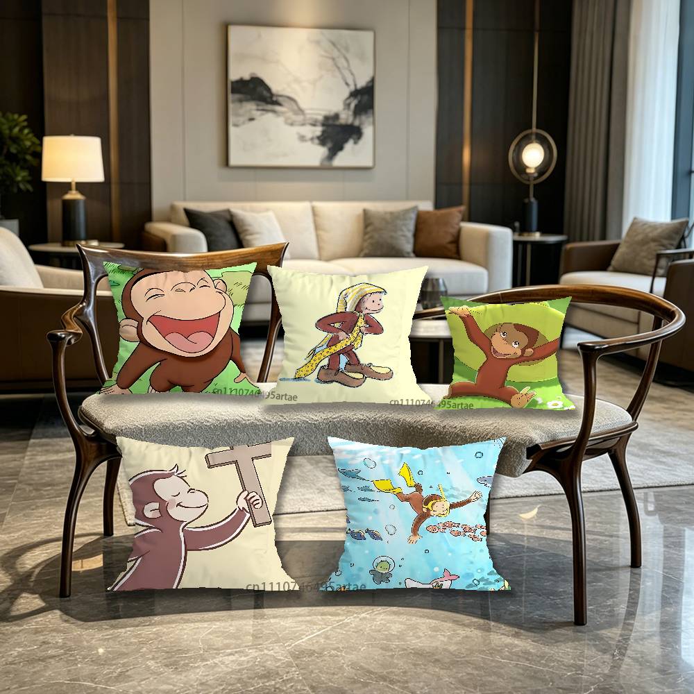 monkey Curious cute George Holder Pillow for Sofa Seat Chair DecorativeModern Home Decor Print Throw Cushion